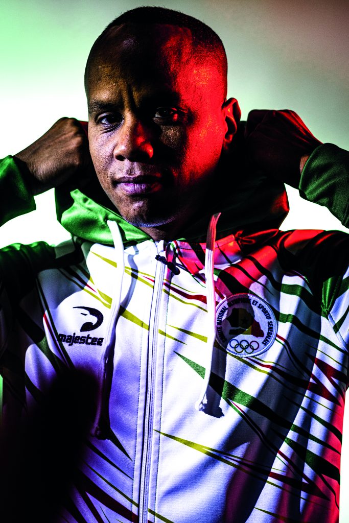 Samir Marouani avec des tenues de sport Majestee